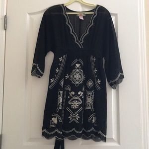 Embroidered mini dress